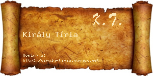 Király Tíria névjegykártya