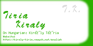 tiria kiraly business card